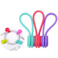 Magnetic Cable Clips,3 Pack Multipurpose Magnetic Cable Organizer, Magnetic Cord Winder Wrap for Headphones/Date USB Cable,Soft Silicone Earphone Cable Cord Organizer