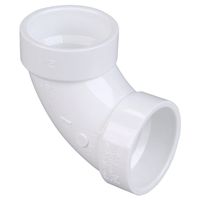NIBCO 4807 Series PVC DWV Pipe Fitting, 90 Degree Elbow, 2" Hub