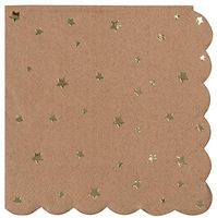 Juvale Bamboo Cocktail Napkins, Gold Stars (50 Pack)