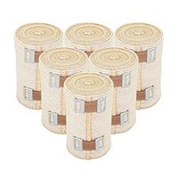 NexSkin 3" Organic Latex Free American Cotton - Comfort Elastic Bandage with Clip Fasteners - Beige, 6 Pack