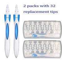 Ear Wax Cleaner Smart Earwax Removal Tool Soft Safe Spiral Silicone Ear Care Kit 2 Packs with 32 Replacement Tips