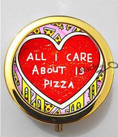 BlackKey All I Care About is Pizza 3-Compartment Decorative Pocket Gift Box Case Organizer for Pill, Color 2 -767