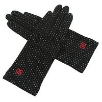 Yjdr 1 Pairs Summer Women Dots Sun Uv Protection Gloves Cotton Anti-Skid Driving Gloves Women's Driving Sun Glove UV Skin Protection (Color : Black)
