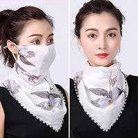 3pcs Floral Chiffon Face Shield Mask Bandanas Multi-Functional Balaclavas Neck Gaiter Scarf Bandana Sun Protection for Outdoor Dust, Pollen (Style 13)