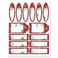 Retro Snowflakes Labels - Set of 42