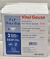"Vital Gauze" Multi Purp Sponges, Sterile 4 Ply 4" X 4"(50 Sponge Count)