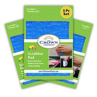 Odor Free Scrubbing Pad (3Pk) for Dishwashing and Cleaning | Strong & Scratch Free Scrubber | Very Durable and Tough Scrub Sponge | No Mildew Smell from Sponges, Dishcloth, Cotton.