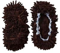 Black Temptation Chenille Mop Slippers Mops Shoes Detachable Clean Shoe Cover [Brown]
