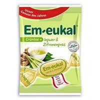 EmEukal Lemongrass Green Tea & Ginger throat cough lozenges 75g 1Pack 17Drops