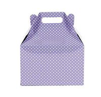 12CT (1 Dozen) Large Biodegradable Kraft/Craft Favor Treat Gable Boxes (Large, Polka Dot Lavender)