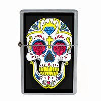 Wind Proof Dual Torch Refillable Lighter Skull-084