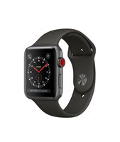 Apple watch series 3 Aluminum case Sport 42mm GPS + Cellular GSM unlocked (Space Gray Aluminum case with Black Sport Band)