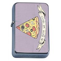 Pizza Trust Flip Top Oil Lighter Em1 Smoking Cigarette Silver Case Included