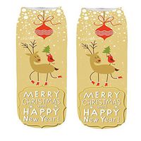 Women's Christmas Socks Xmas Snowman Cartoon Printed Short Socks Christmas Ankle Socks