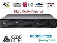 LG BP175 Region Free Blu-ray Player, Multi Region 110-240 Volts, 6FT HDMI Cable & Dynastar Plug Adapter Bundle Package