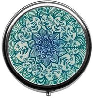 BeeGogo - Natural Eco Personalized Design New Silver Round Pill Box Decorative Metal Medicine Vitamin Organizer Unique Gift