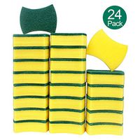esafio 24 Pack Non-Scratch Scrub Sponge, Super Absorbent Multi-Use Cleaning Sponges for Kitchen, Dishes, Bathroom, Car Wash