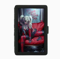 Harley Quinn Wanna Play With Me Black Cigarette Case Holder Wallet RFID-blocking