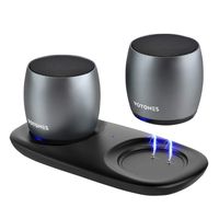 Portable Bluetooth Speakers Wireless Small Dual Speakers, Mini Size Surround HD Sound, HandsFree for Calls Home, Outdoors,Office, Phones, PC,Shower,Pool,Travel (Twin)