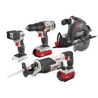 PORTER-CABLE Cordless Drill Combo Kit, 4-Tool (PCCK614L4)