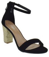 TOP Moda Spira 1 Womens Chunky Heel Single Band Platform Buckle Dress Sandals Black 10