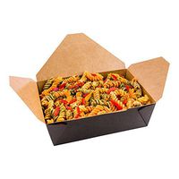 Bio Box 71 oz Rectangle Black Paper #3 Take Out Container - 8 1/2" x 6 1/4" x 2 1/2" - 50 count box - Restaurantware