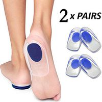 CZHEZEE Heel Cups Plantar Fasciitis Inserts - 4pcs Silicone Gel Heel Cup Pads for Heel Spur and Pain Relieve(Men)