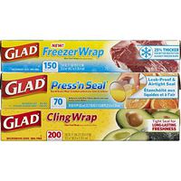 Glad Plastic Food Wrap Variety Pack - Press'n Seal Wrap - FreezerWrap - ClingWrap - 3 pack