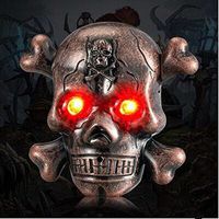 Aibote Electric Cigarette Skull Lighter,USB Rechargeable Windproof Flameless Lighter with LED Light and Creepy Background Sound for Halloween, Christmas, Business and Birthday