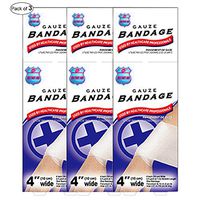 Instant Aid- 4 Inch Wide Gauze Bandage (Pack of 3) by Purest