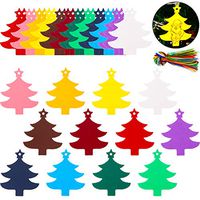 240 Pieces Christmas Tree Gift Tags Assorted Color Gift Tags Blank Paper Wishing Tree Tags with Organza Ribbons for Christmas Decoration