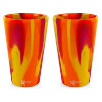 Silipint Silicone Pint Glass Set, Patented, BPA-Free, Shatter-proof, Unbreakable Silicone Cup Drinkware (2-Pack, Sunfire Smash)