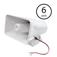 Pyle PHSP5 8" 65 Watt 8-Ohm Indoor & Outdoor PA Horn Speaker, White (6 Pack)