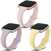 Kmasic Compatible Versa Bands 3 Pack, Narrow Slim Soft Silicone Small Replacement Wristband for Versa/Versa Lite Edition Women Men, A-3Pack, Large