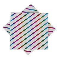 Iridescent Napkins 6.5'' 50counts 2Ply Rainbow Foil Striped Paper Napkins Perfect for Birthday Wedding Bachelorette Party Baby Shower Bridal Shower Celebrations Valentine's Day