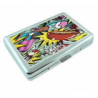Pop Food Hot Dog Em1 Hip Silver Cigarette Case Id Holder Metal Wallet 4" X 2.75" RFID Protection