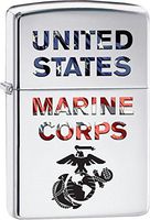 Zippo Personalized Message Engraved on Backside Customized U.S. Marine Corps. Windproof Lighter (Marine Corps)