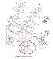 Front Wheel Bearings for Drive RTL10266 Nitro Rollator Walker - 1 Pair - (Fits Serial # Prior to 2A1606300234)