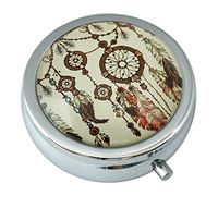 WuCong Dreamcatcher Custom Fashion Design Glass Round Pill Case Western Medicine Tablet Holder Decorative Box