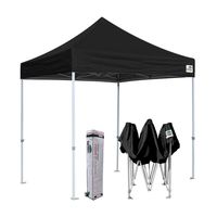 Eurmax 8x8 Feet Ez Pop up Canopy, Outdoor Canopies Instant Party Tent, Commercial Gazebo Bonus Roller Bag (Black)