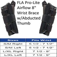 Florida Orthopedics Prolite 8" Airflow Wrist Brace with Abducted Thumb, Black, Left Large/X-Large