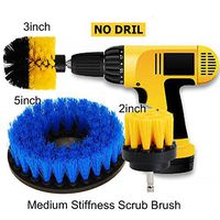 HIFROM 2" + 3" + 5" Drill Brush Medium Heavy Duty Scrubbing Cleaning Power Scrubber Cleaning Kit for Bathroom Tub Shower Tile Grout Kitchen Counters Linoleum