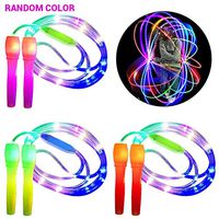Kastma LED Glowing Skipping Rope Length Adjustable Light Up Skipping Rope Glow in Dark for Boys and Girls to Promote Fitness Game and Bone Development