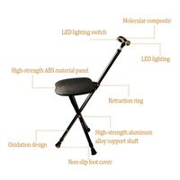 jkl Multifunction Portable Folding Cane Seat with Intelligent Handle,Lightweight Adjustable Tripod Walking Stick-Multi-Function Balance Mobility Aid for Elderly