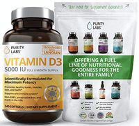 Pure Vitamin D3 Supplement with 5000IU Per Serving | 240 Softgels - 8 Month Supply | Supports Bone, Hormone, Immune, Muscle, Skin, and Teeth Health | Gluten-Free, Always Non-GMO, Preservative Free