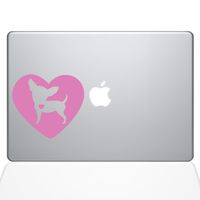 The Decal Guru Heart Chihuahua MacBook Decal Vinyl Sticker - 13" MacBook Pro (2015 & Older) - Pink (1321-MAC-13P-BG)