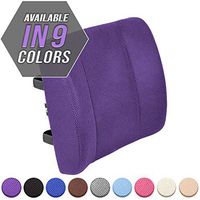 Lumbar Support Pillow / 100% Pure Memory Foam Lower Back Cushion with 2 Adjustable Straps Perfect For computer – office chair – car seat/Breathable Machine Washable Cover (Purple, 1)