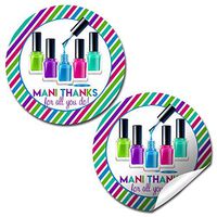 “Mani Thanks” Teacher, Staff, or Employee Appreciation Thank You Sticker Labels, 40 2" Party Circle Stickers by AmandaCreation, Great for Envelope Seals & Gift Bags