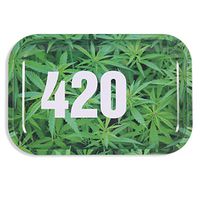 Metal Cigarette Rolling Tray Essential Herb Holder Trays Accessories (420, Medium (11.3"x7.5"))