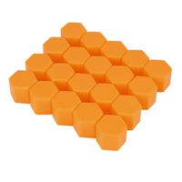 X AUTOHAUX 20pcs 19mm Universal Orange Silicone Car Wheel Nut Lug Hub Screw Rim Bolt Covers Dust Protection Tyres Screw Caps